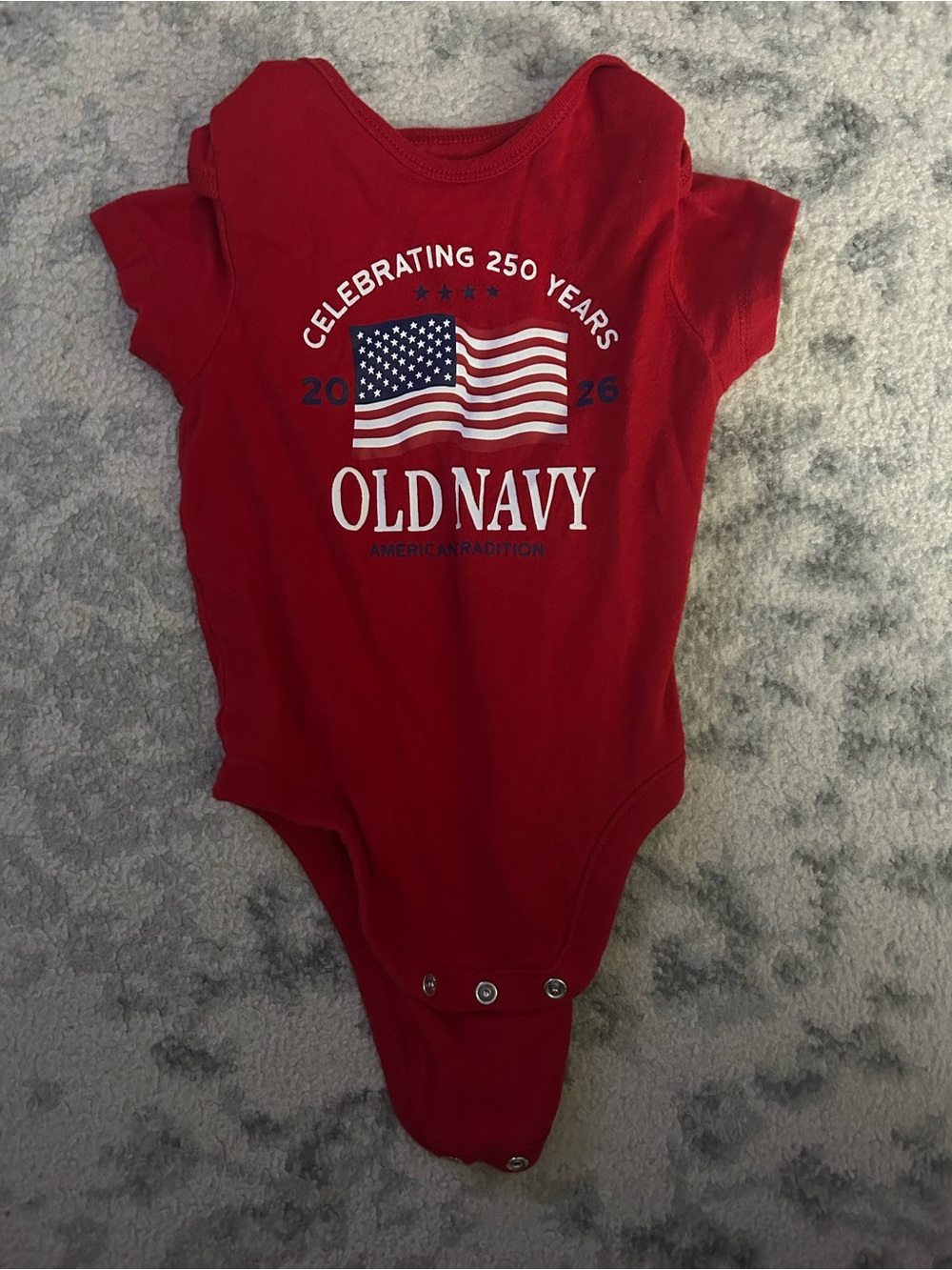Old Navy Red Toddler One-Piece Bodysuit with Flag Graphic